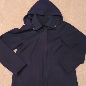 BURBERRY Vintage black raincoat w/ wool winter zip out lining size 8R